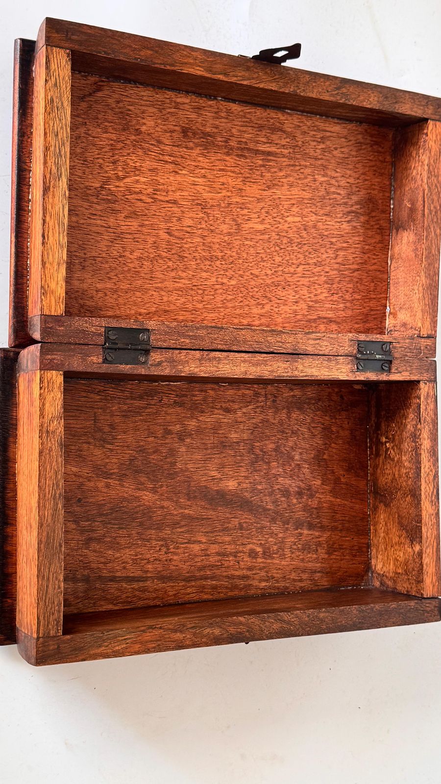 photo buy French Wooden Box With Ceramic Inlay – Geometric Floral Motif – Circa 1950