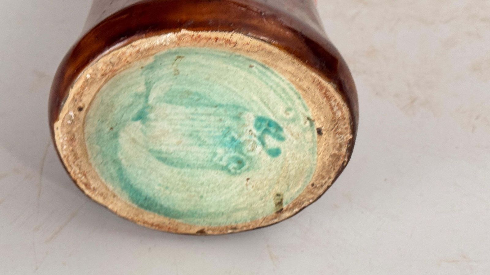photo for sale 19th Century Majolica Vase With Floral And Foliage Motifs