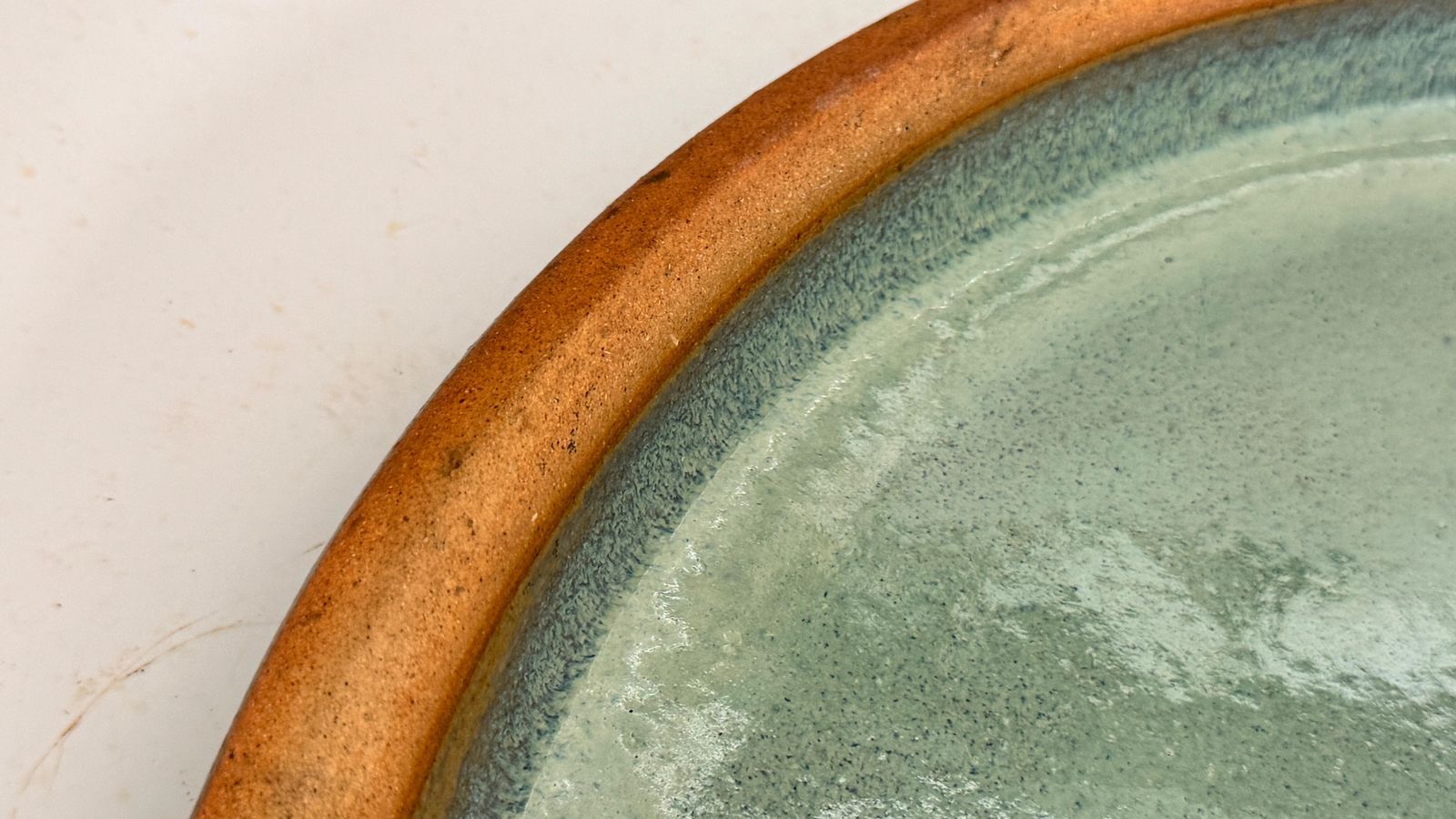 Home Decor Heavy Glazed Pottery Dish – France, 1970s – Blue Green Tones, Ibiza/Formentera photo