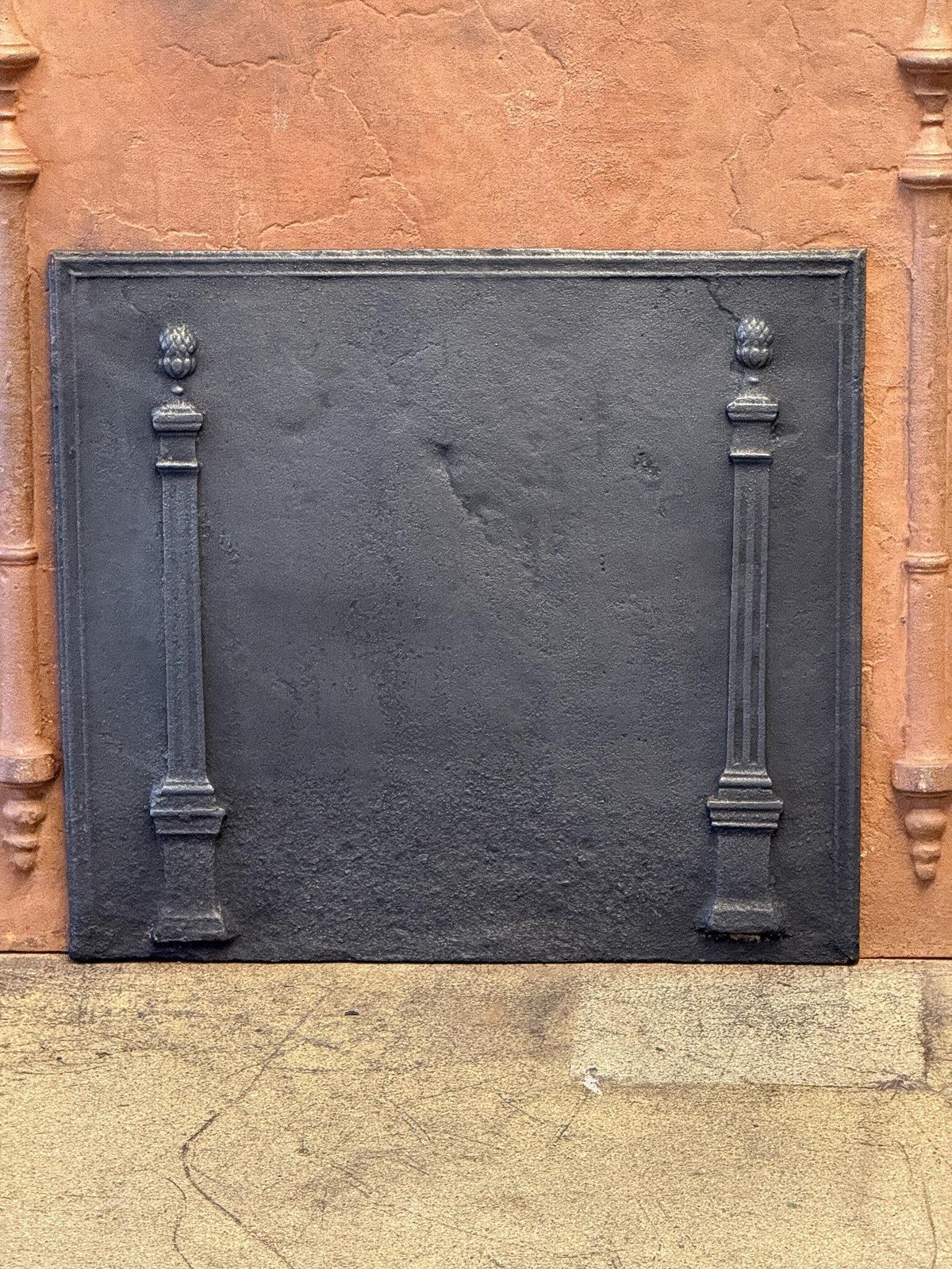 Antique French 'Pillars Of Freedom' Fireback / Backsplash, Early 19th C. photo vinterior