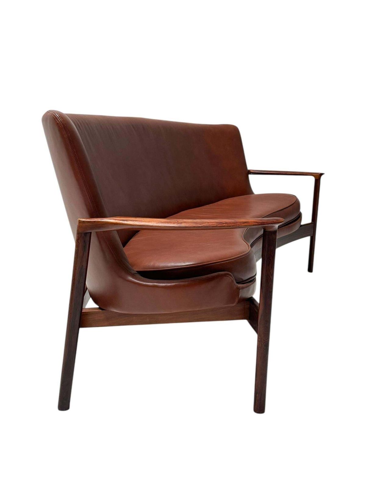 Furniture Mid Century Modern Sofa Or Bench By Ib Kofod Larsen For Frõscher, 1970s photo