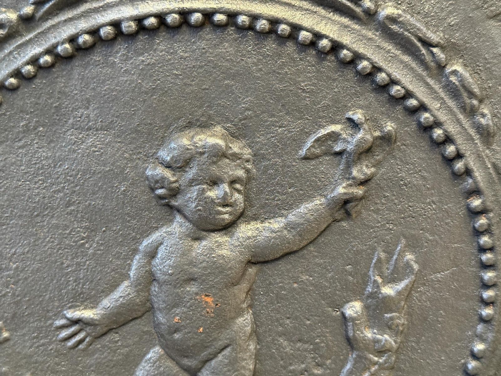 photo furniture 19th Century French 'Cupid' Fireback / Backsplash, Neoclassical Period.