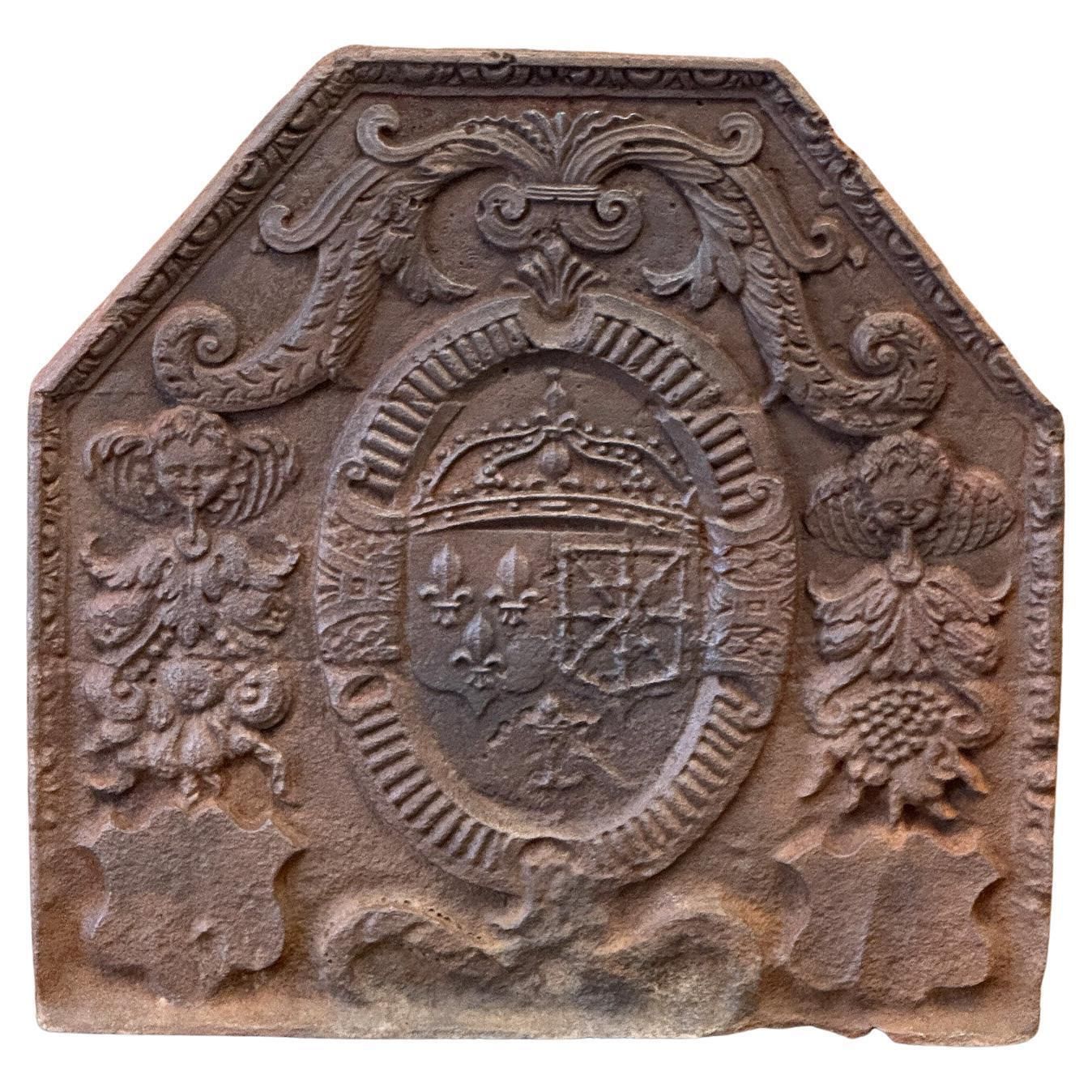 French Louis XIII Period 'Arms Of France And Navarre' Fireback / Backsplash