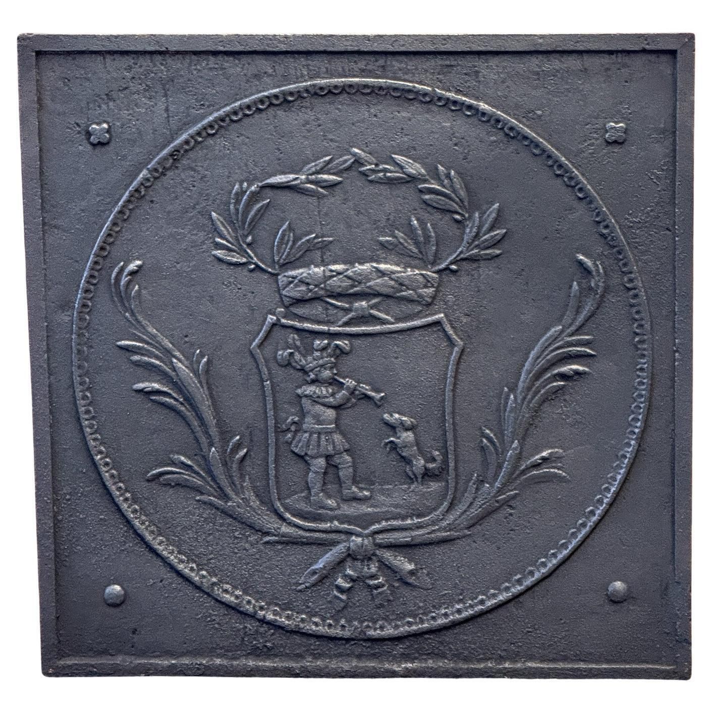 19th Century French 'Piper With Dancing Dog' Fireback / Backsplash