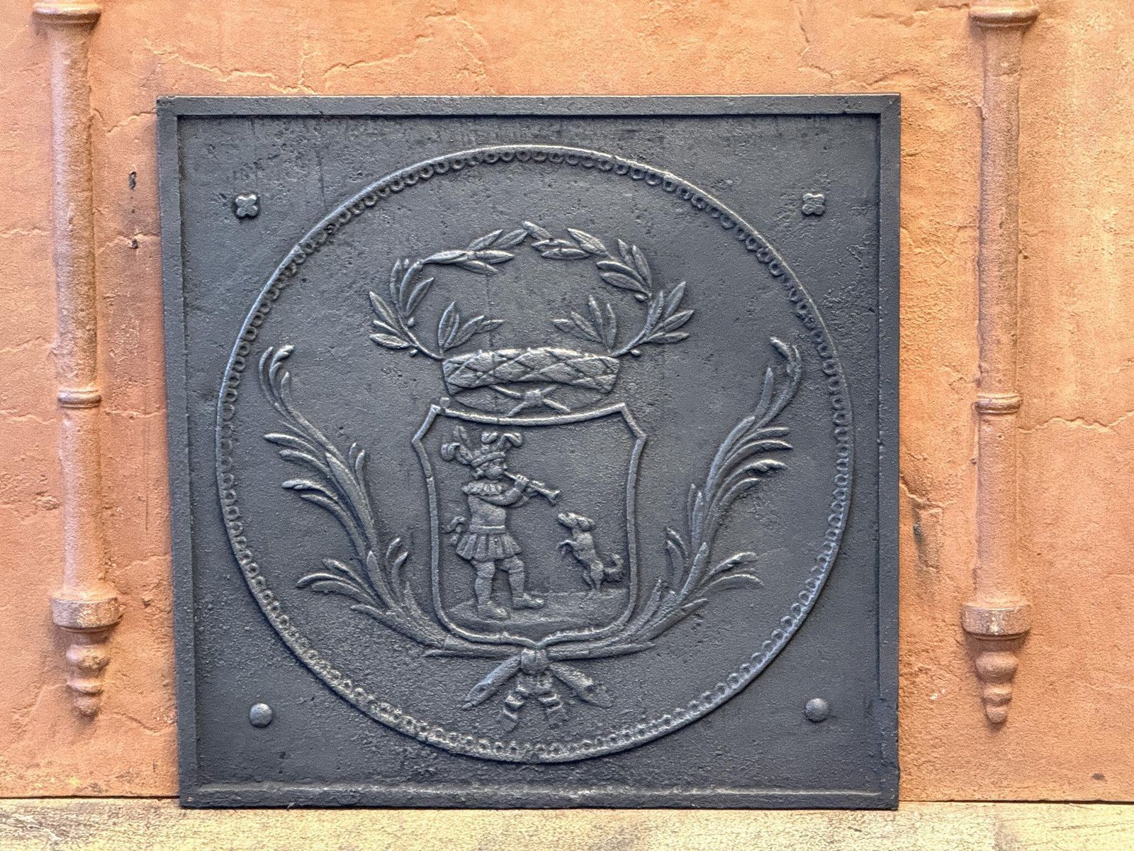 19th Century French 'Piper With Dancing Dog' Fireback / Backsplash photo Home Fixtures