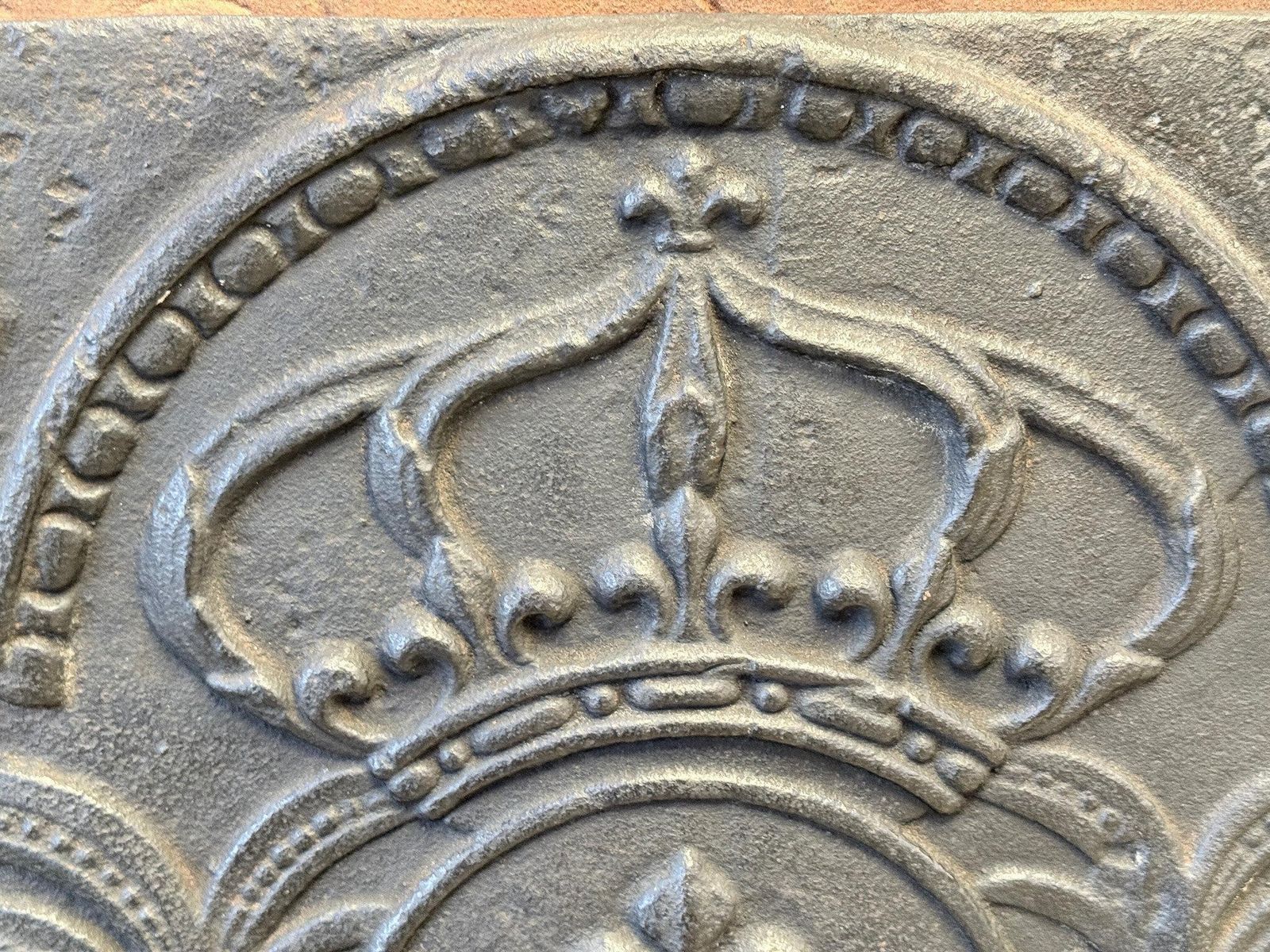 Antique French Louis XV Period 'Arms Of France' Fireback / Backsplash photo vintage