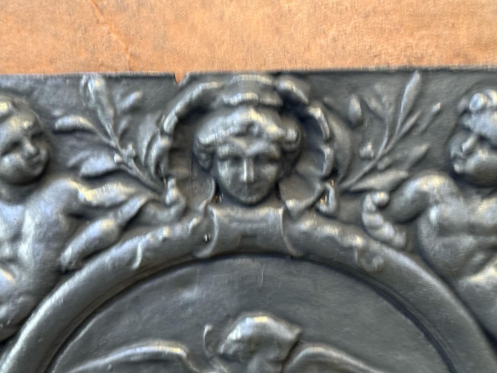 Antique Flemish 'Cupids With Decoration' Fireback / Backsplash photo Home Fixtures