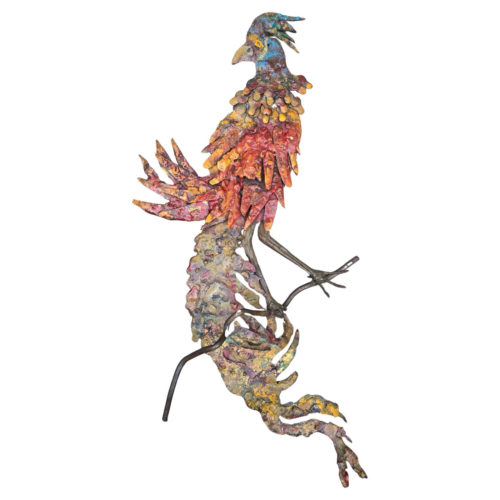 Brutalist Handcrafted Wall Sculpture Of A Rooster, Europe, Circa 1960s–1970s