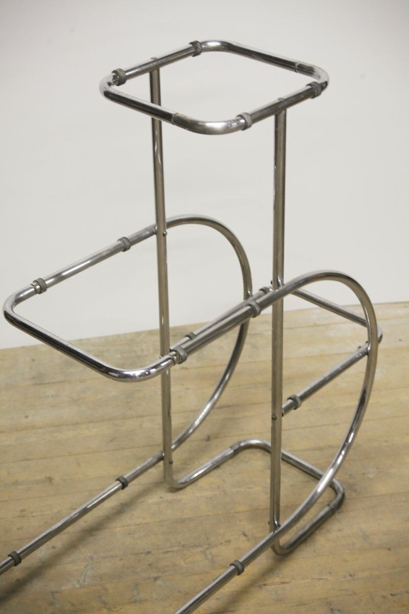 photo vintage Tubular Chrome Flower Stand By Hynek Gottwald, 1940s