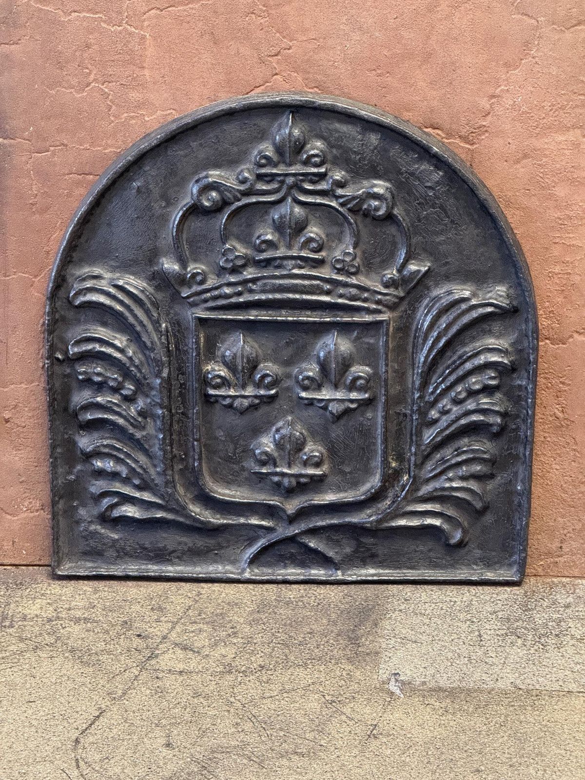French Louis XV Style 'Arms Of France' Fireback / Backsplash, 20th Century photo for sale