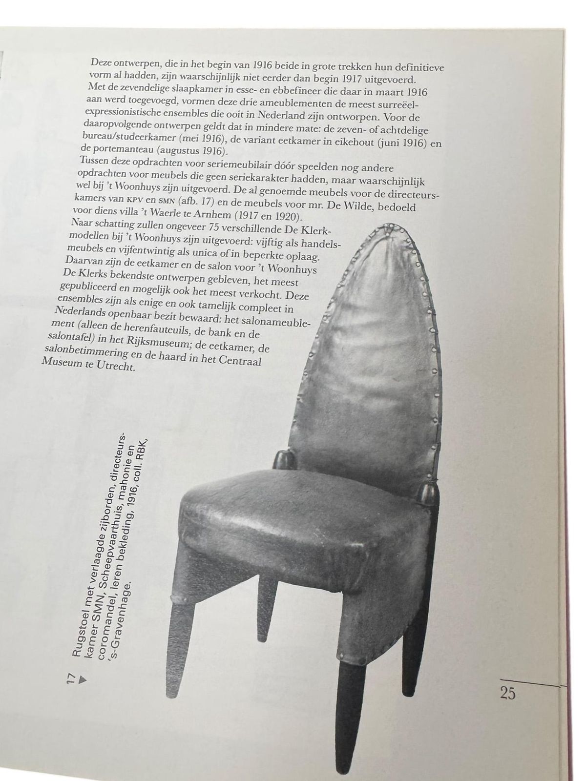 photo vinterior Art Deco Amsterdamse School High Back Side Chair By Michel De Klerk, 1916