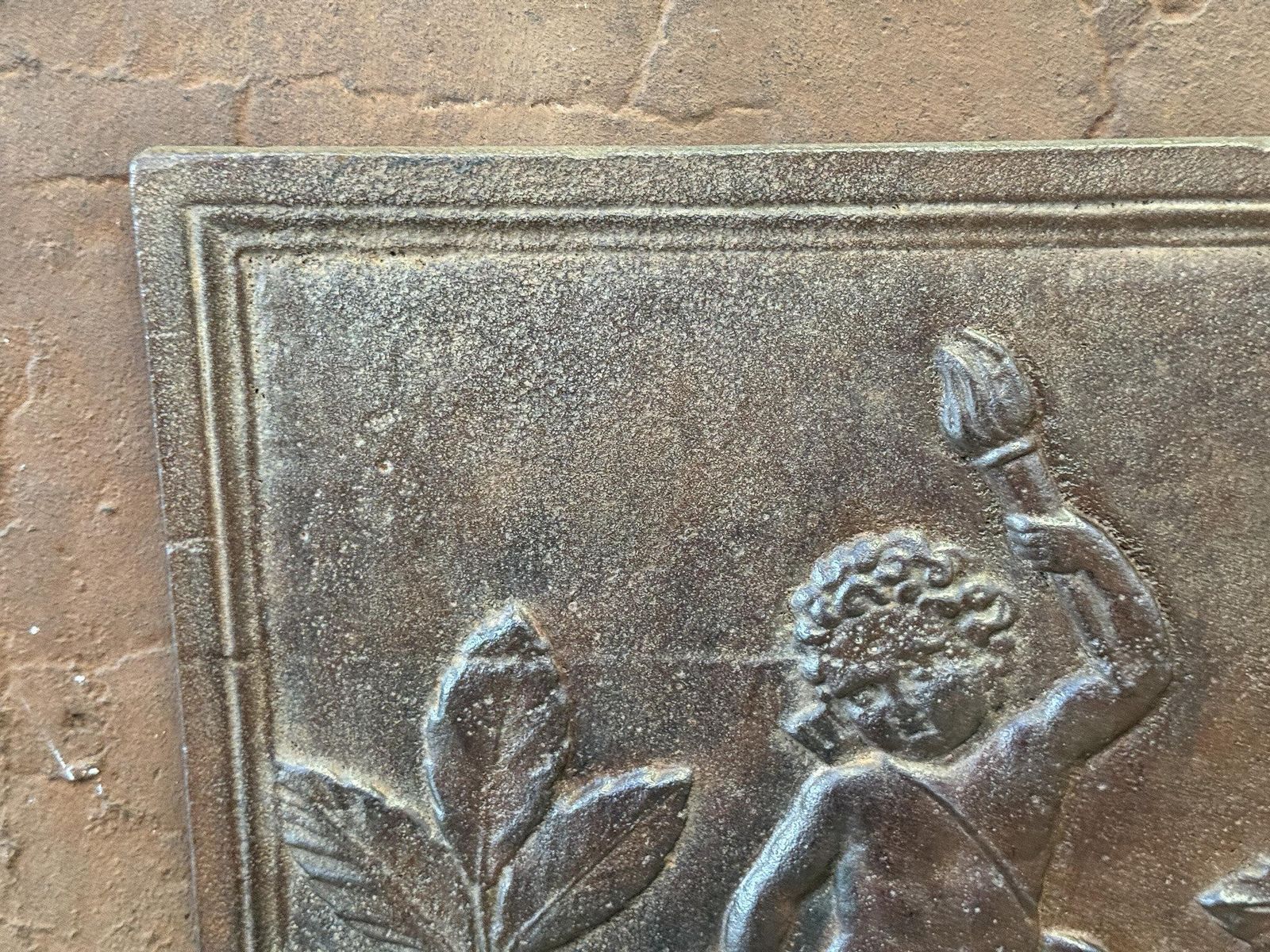 Home Fixtures French 'Cupid' Fireback / Backsplash, 19th Century, Napoleon III Period photo