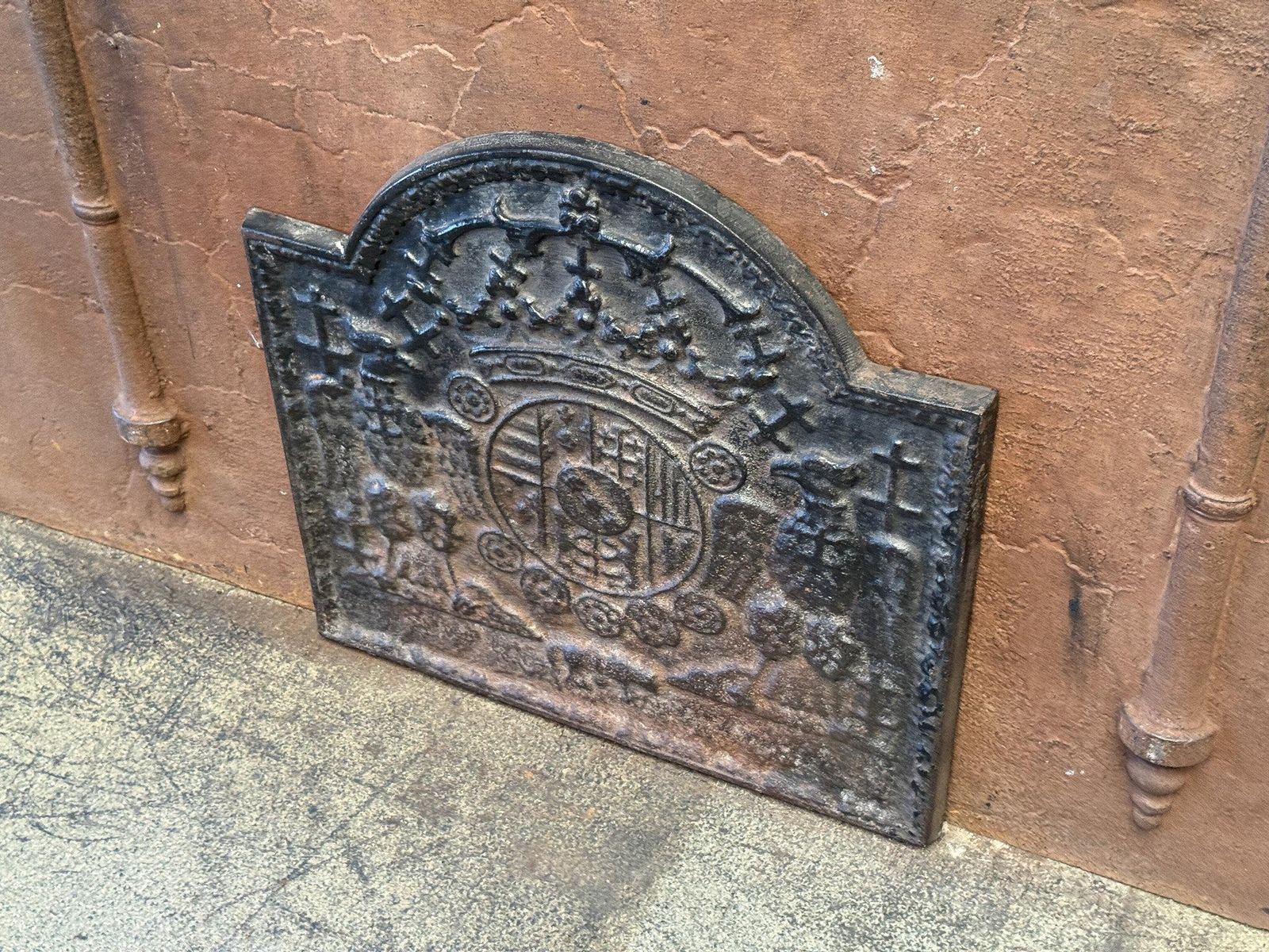 20th Century 'Arms Of Loraine' Fireback / Backsplash, Louis XIV Style photo vintage