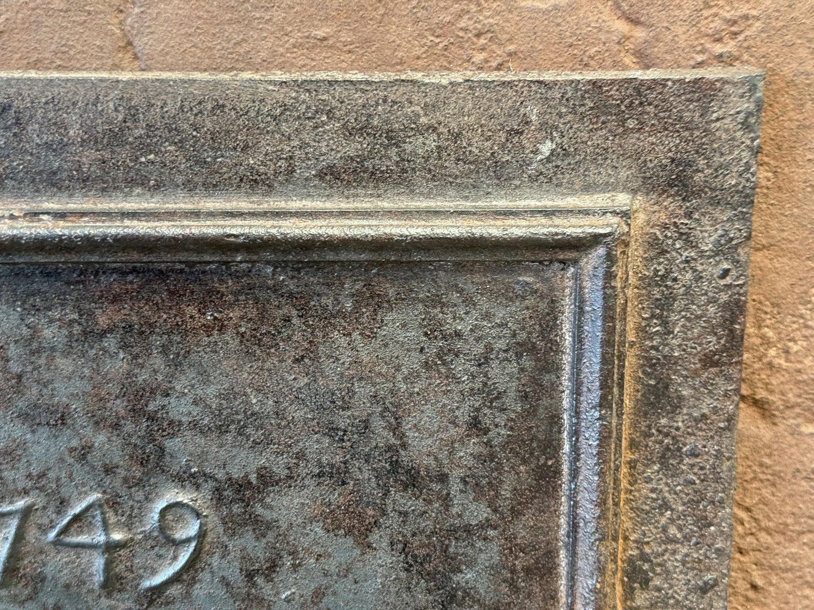 French Louis XV Period 'Year' Fireback / Backsplash, Dated 1749 photo vinterior