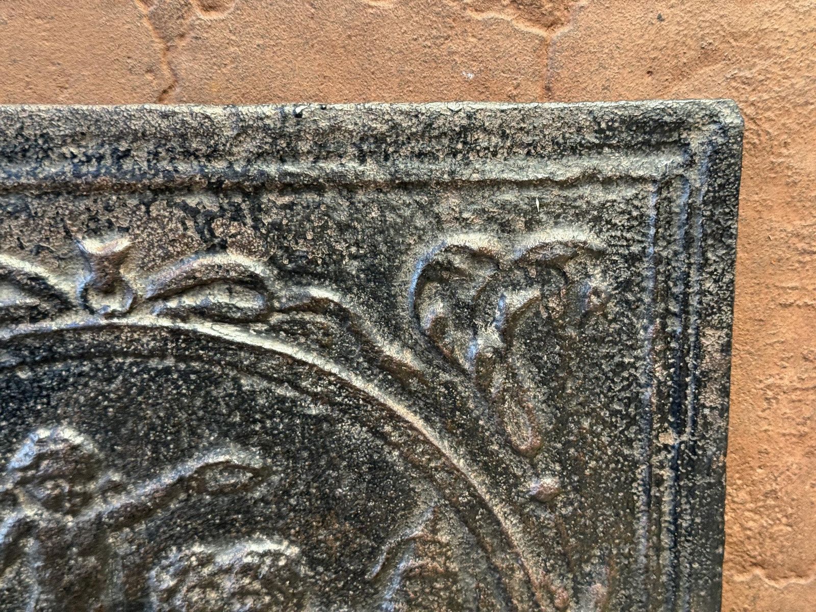 French 'Allegory Of Love' Fireback / Backsplash, 19th Century, Victorian Period photo 393.0