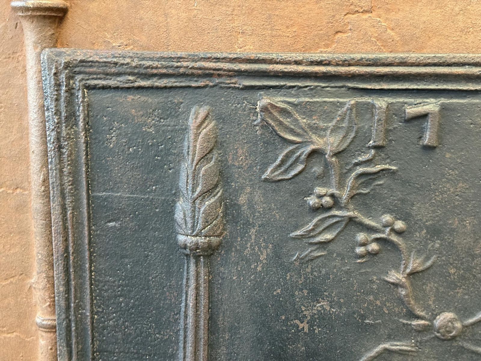 18th Century 'Pillars With Decoration' Fireback / Backsplash, France photo Home Fixtures