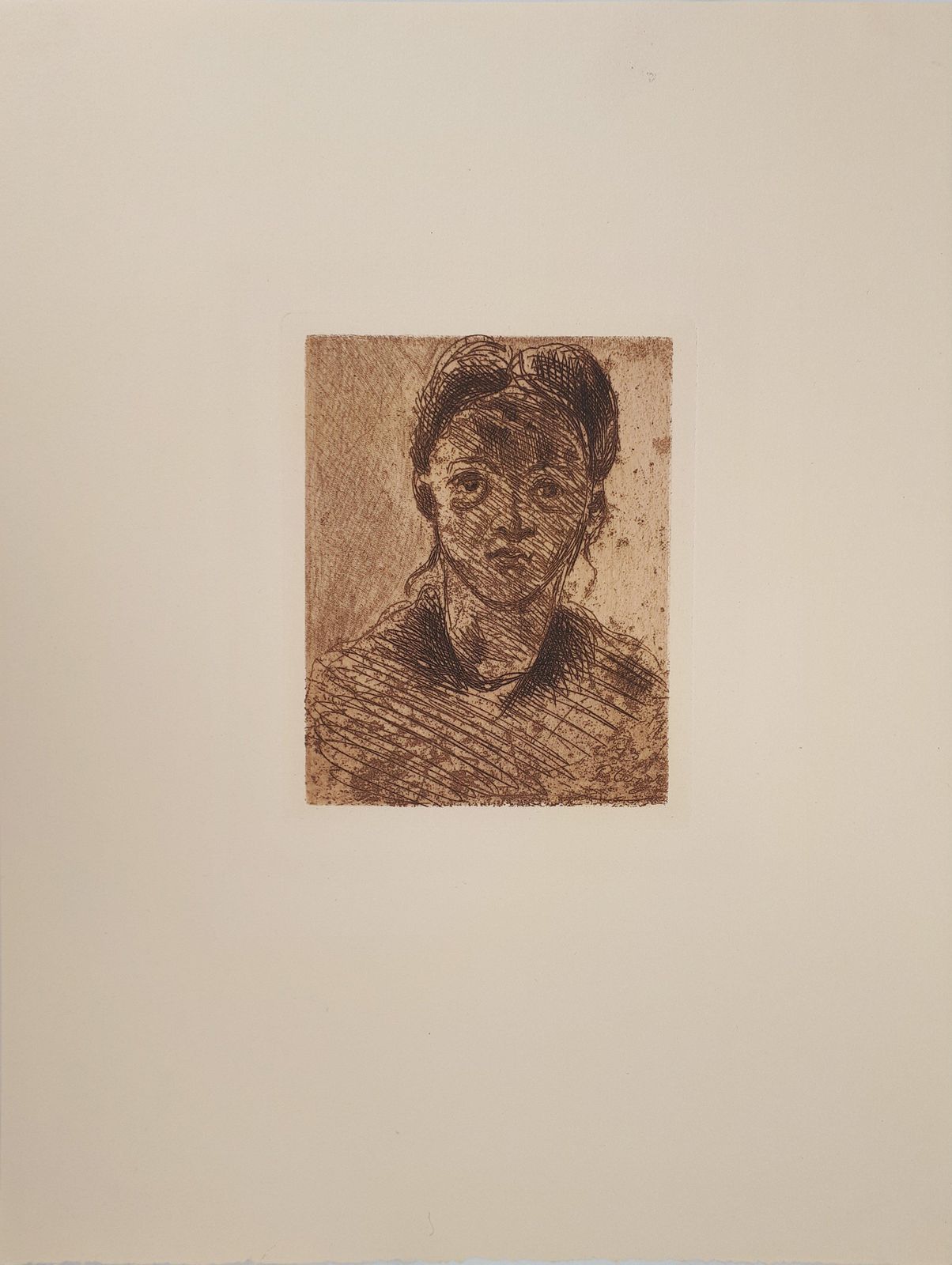 Paul Cézanneyoung Girl   Original Etching, Signed (Venturi #1160)1873 photo for sale