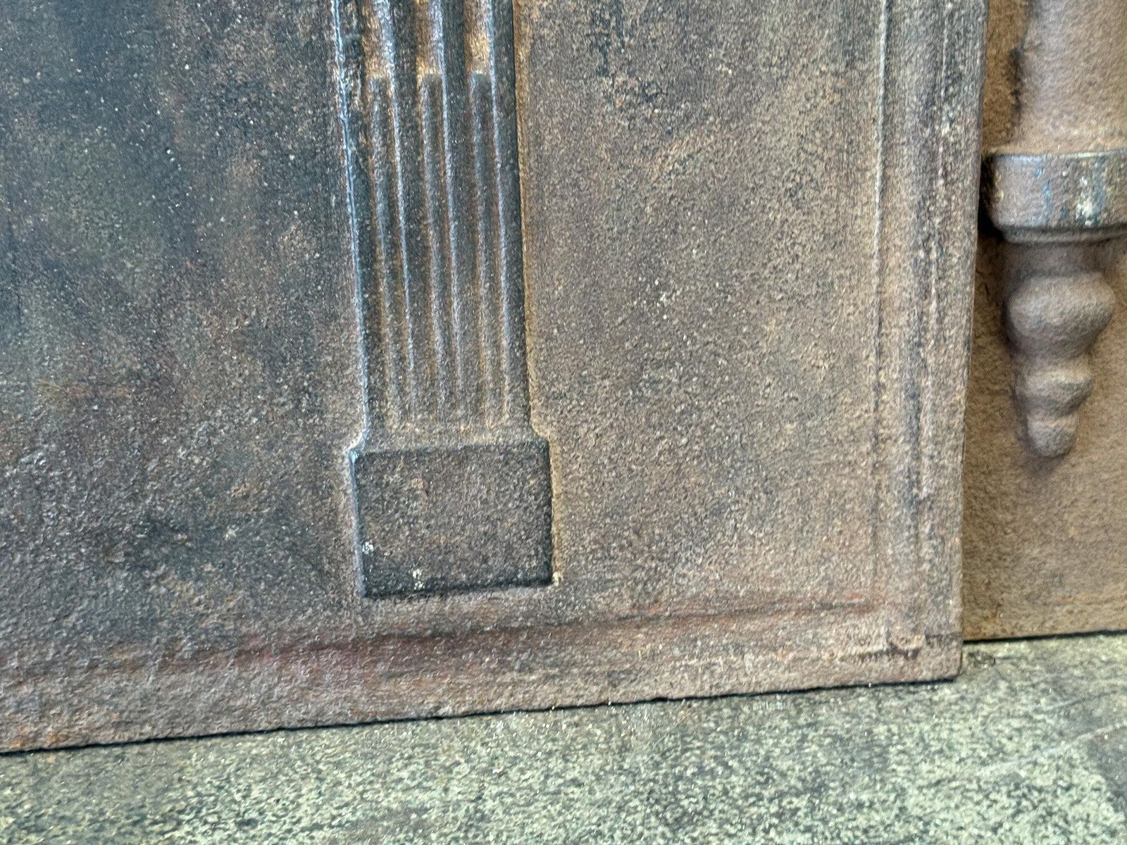 French 'Pillars Of Freedom' Fireback / Backsplash, Neoclassical Period, 19th C. photo vinterior