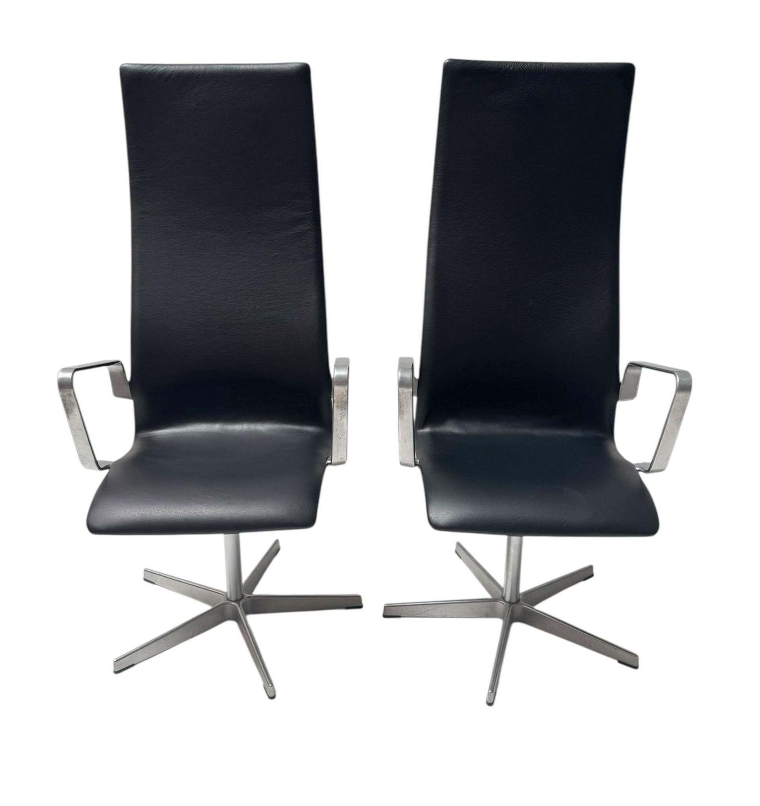 Two Danish Modern Highback Oxford Chairs By Arne Jacobsen For Fritz Hansen, 2004 photo for sale