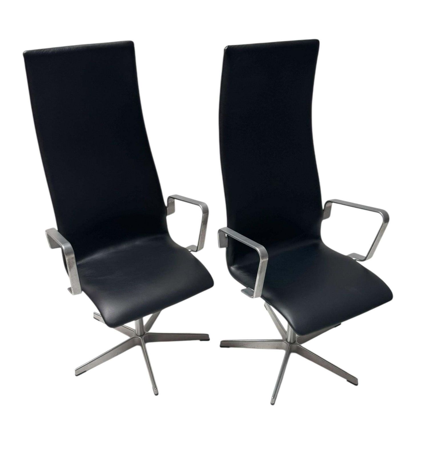 Two Danish Modern Highback Oxford Chairs By Arne Jacobsen For Fritz Hansen, 2004 photo Furniture
