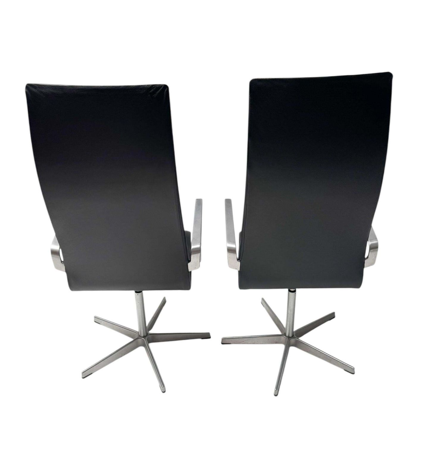 Two Danish Modern Highback Oxford Chairs By Arne Jacobsen For Fritz Hansen, 2004 photo vinterior