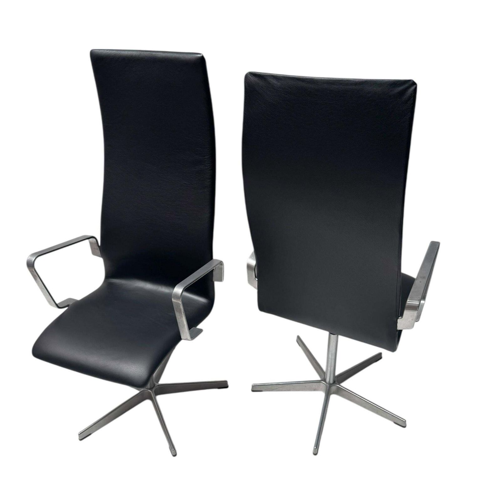 photo furniture Two Danish Modern Highback Oxford Chairs By Arne Jacobsen For Fritz Hansen, 2004