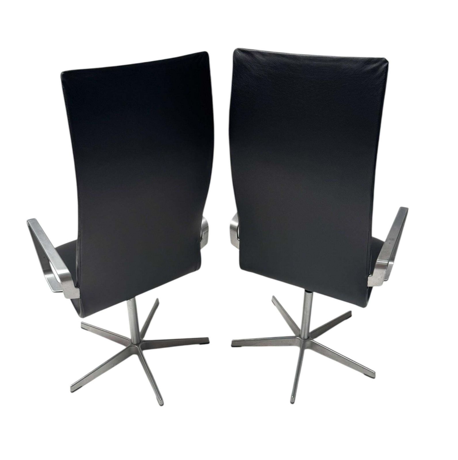 photo for sale Two Danish Modern Highback Oxford Chairs By Arne Jacobsen For Fritz Hansen, 2004