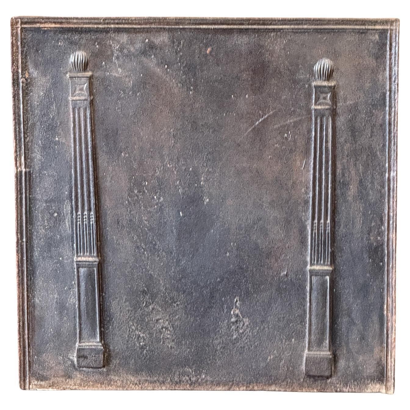 Antique French Neoclassical 'Pillars Of Freedom' Fireback / Backsplash