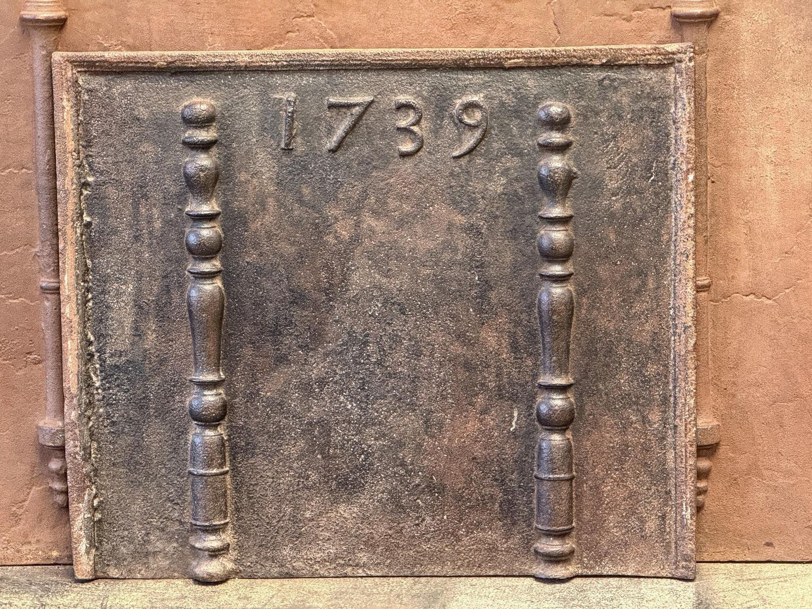 French Louis XV Period 'Year' Fireback / Backsplash, Dated 1739 photo for sale