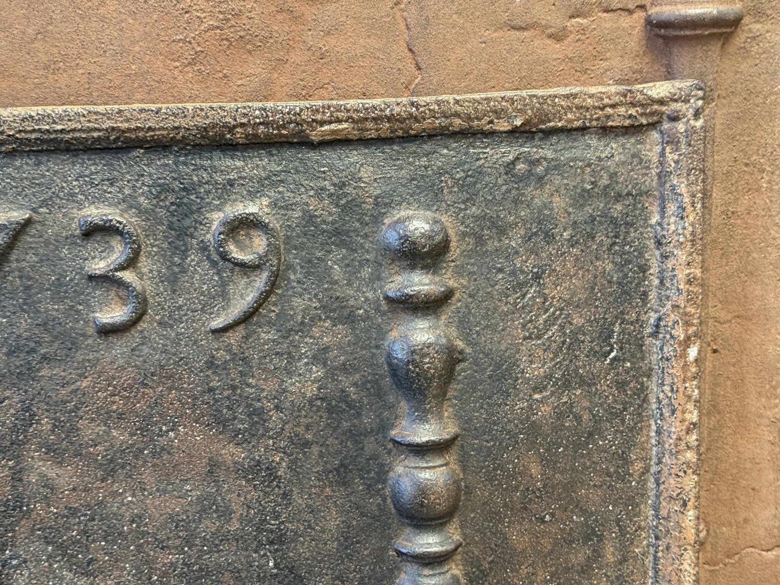 French Louis XV Period 'Year' Fireback / Backsplash, Dated 1739 photo buy