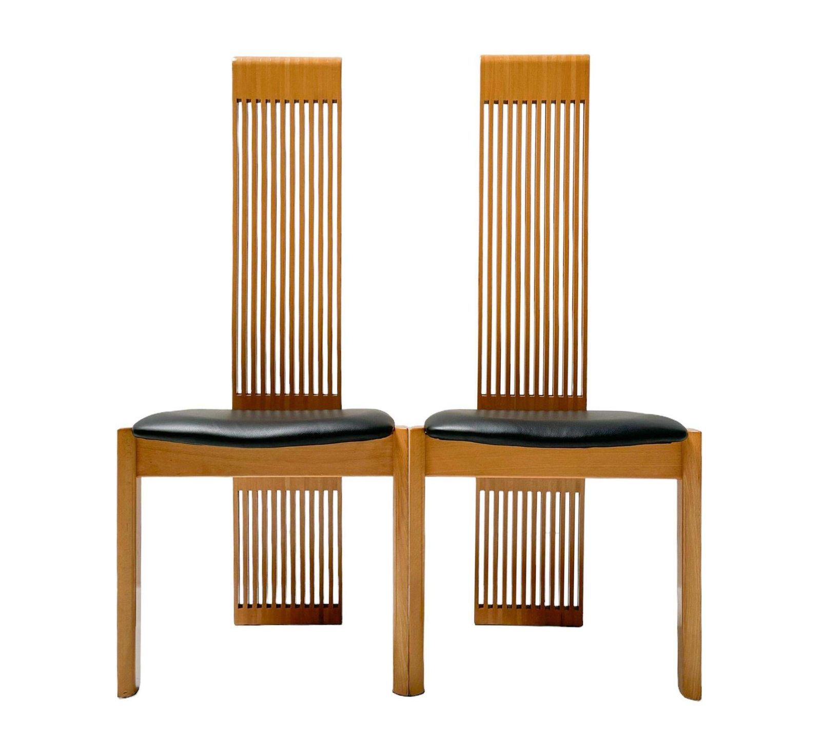 Post Modern Slatted High Back Dining Room Chairs By Pietro Costantini, 1980s photo 3903.0