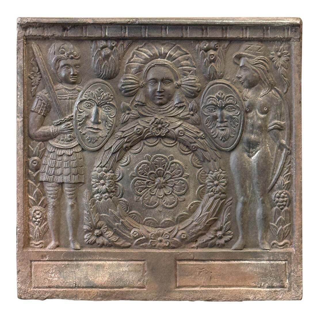 French Coat Of Arms Fireback / Backsplash, Napoleon III Style