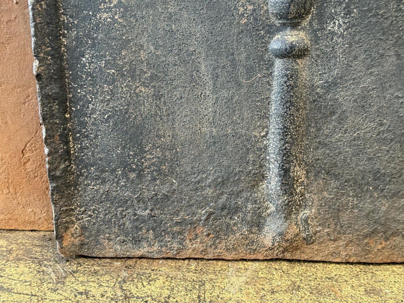 18th C French Fireback / Backsplash With Pillars And Fleurs De Lys, Dated 1733 photo buy