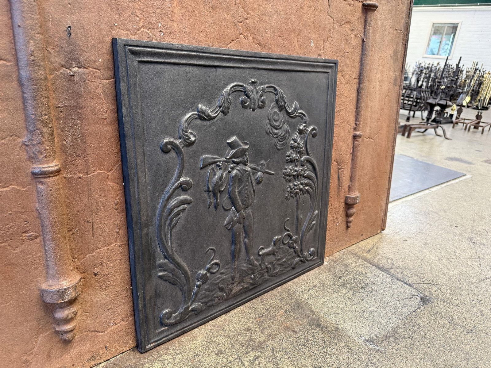 photo furniture French Napoleon III Style 'Hunter' Fireback / Backsplash, 20th Century