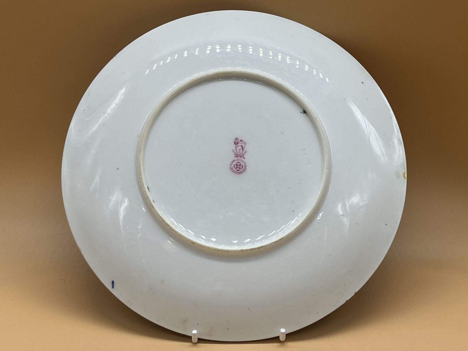Antique Royal Doulton Pottery Flow Blue Children, 2 Girls Tiny Witch Decorative Plate. photo vinterior