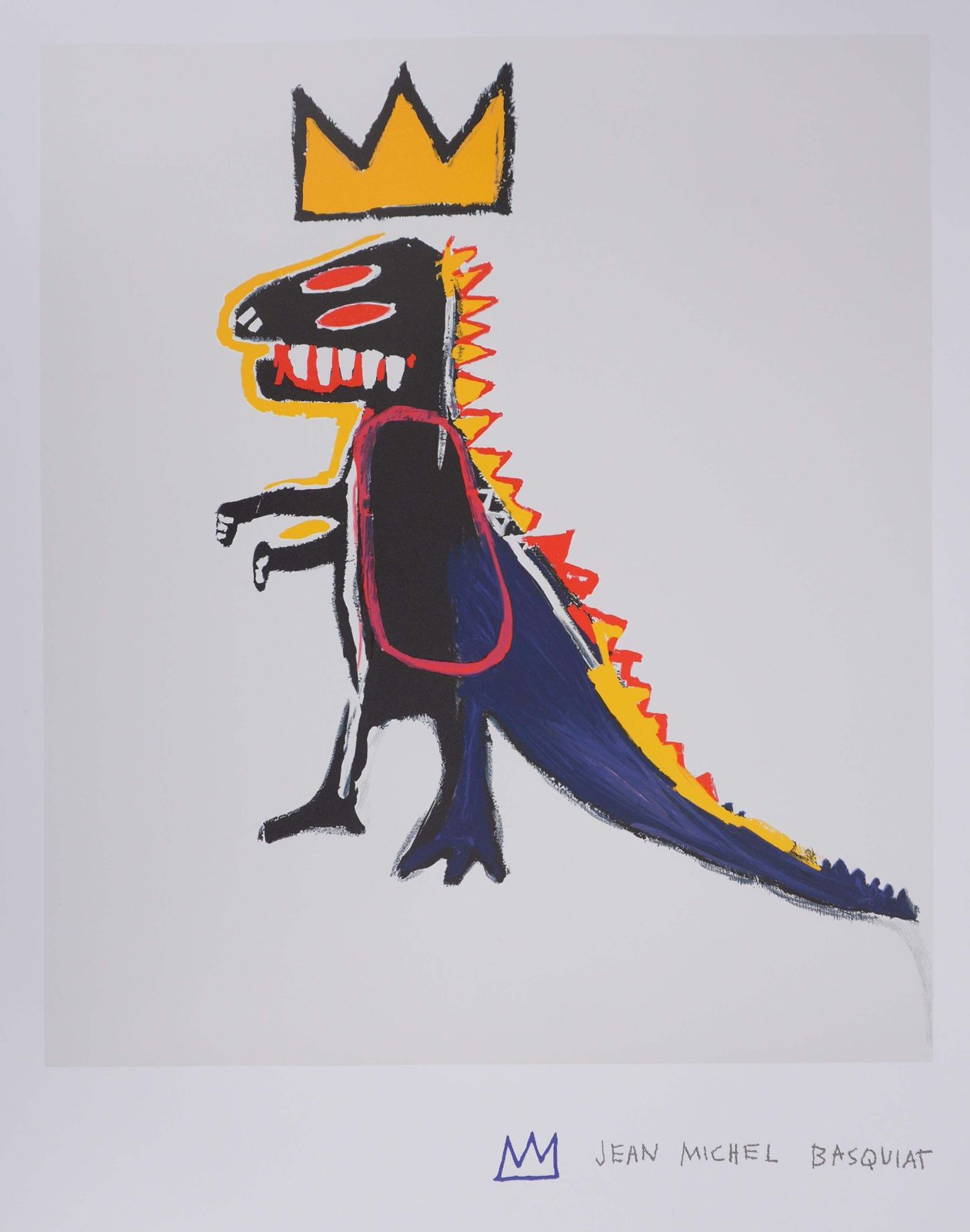 Jean Michel Basquiatcrowned T Rex (Pez Dispenser)   Lithograph, 19971997 photo furniture