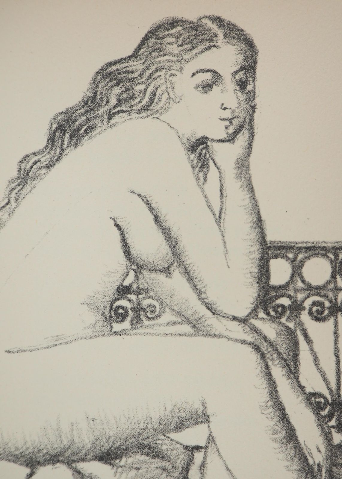 Paul Delvauxdreaming Nude   Original Lithograph (Mourlot)1950 photo Art