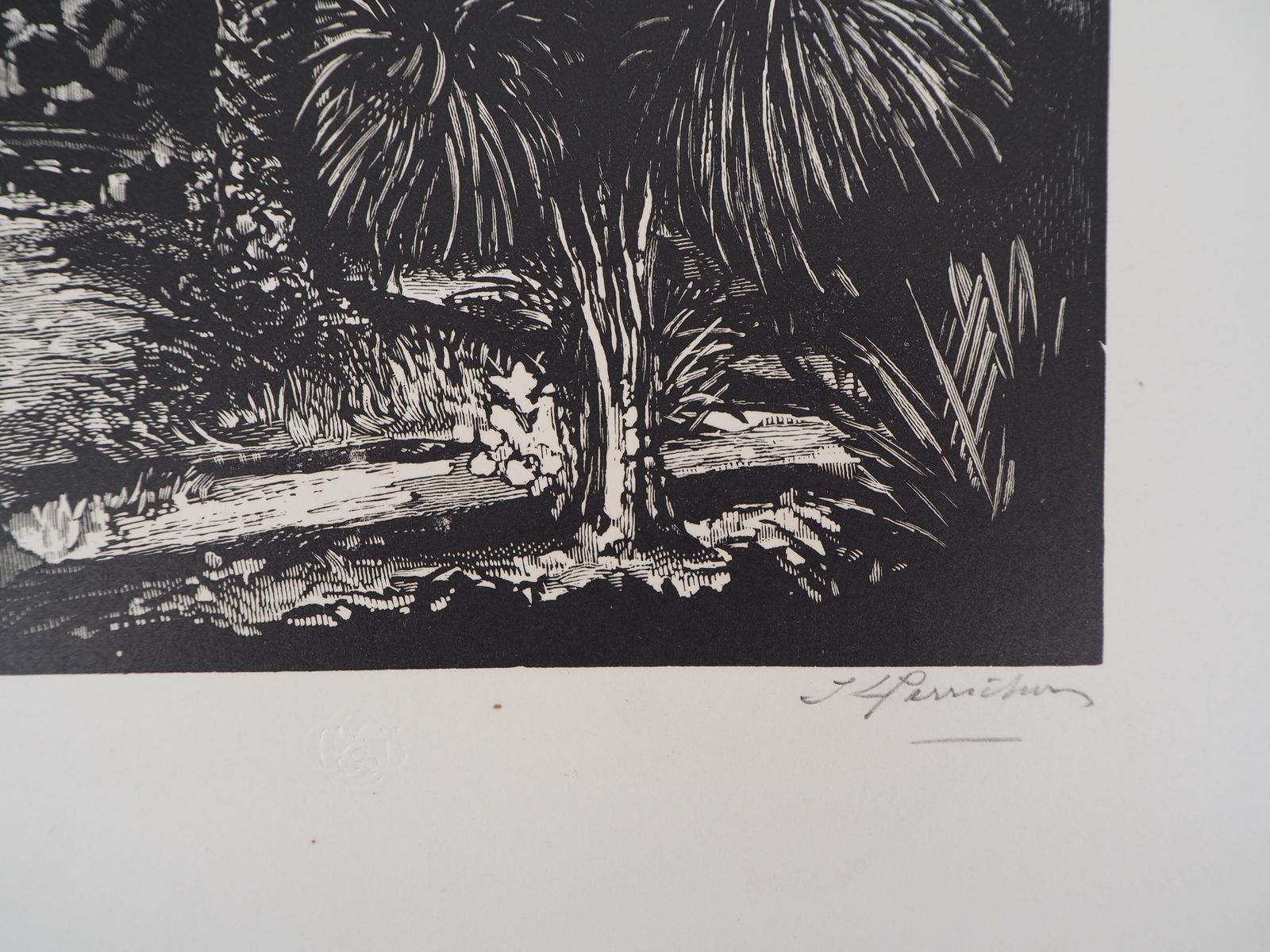 Jules Perrichoncannes : View From California Park   Original Wooodcut, Handsigned1927 photo 221.0