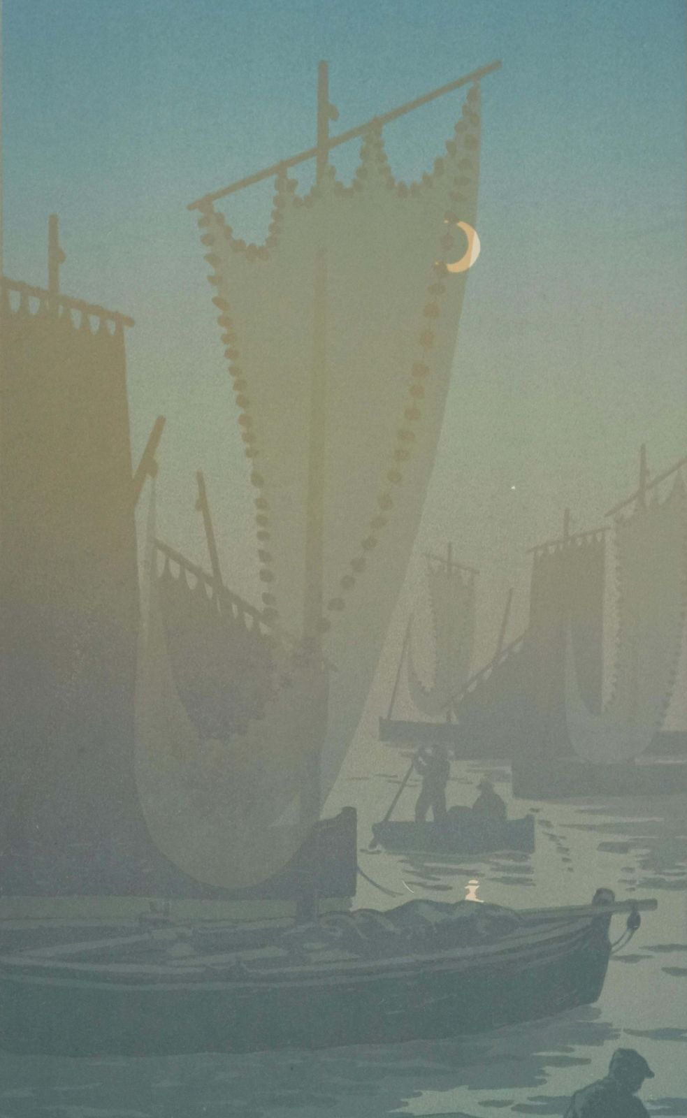 Henri Riviereart Nouveau : Sailboats With First Quarter Moon   Original Lithograph1901 photo for sale