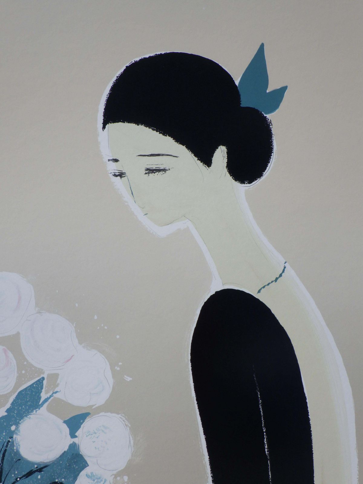 Serge Lassusflowers   The White Bouquet   Original Lithograph, Handsigned & Ltd /6001982 photo vinterior