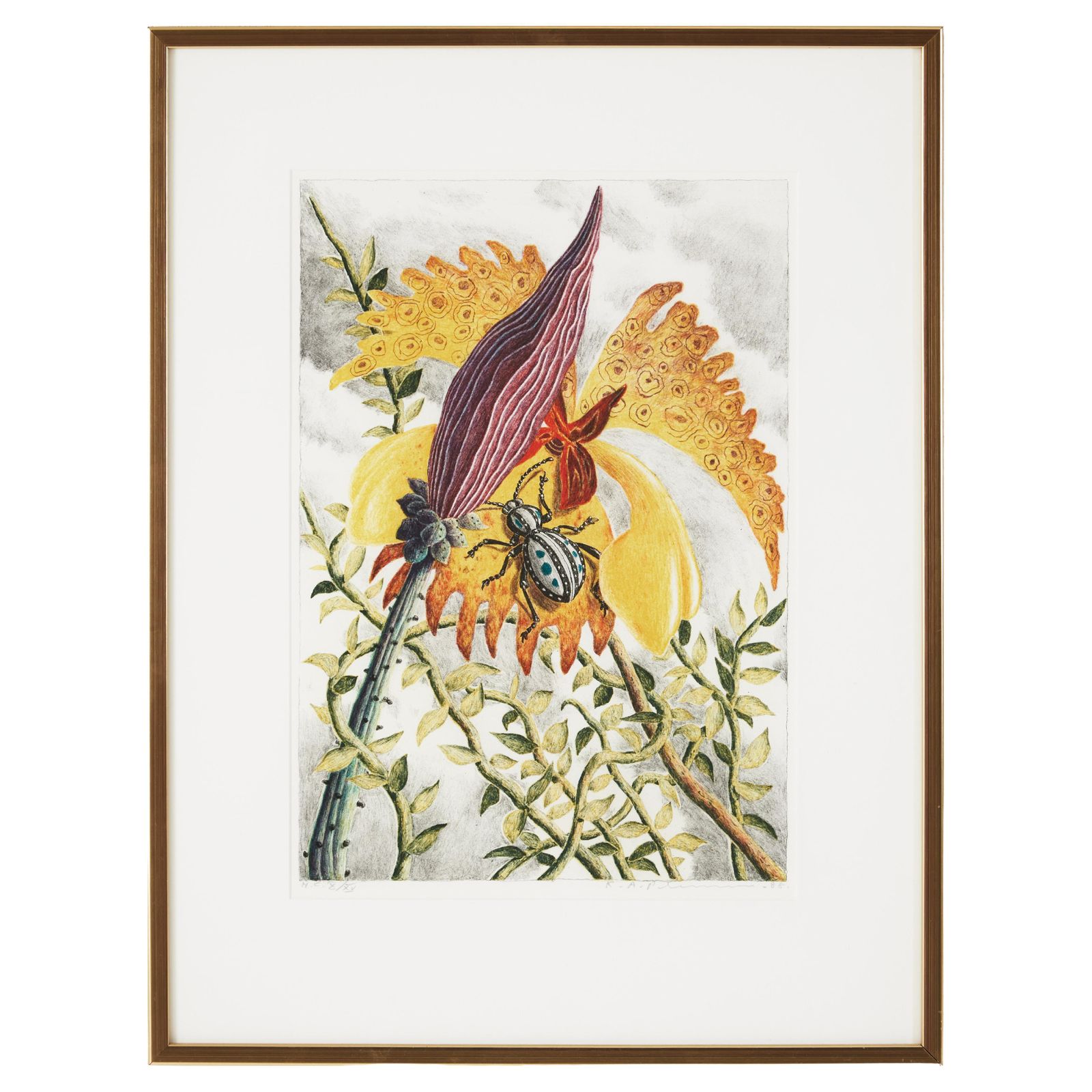 Karl Axel Pehrson Exotic Plants Color Lithograph