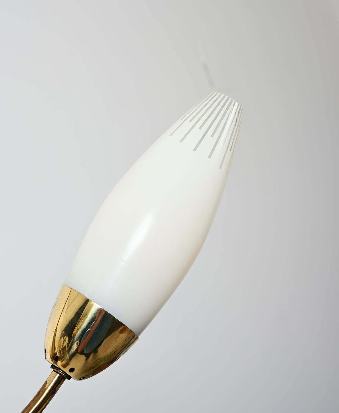 photo furniture Midcentury Brass Opaline Glass Chandelier By Rupert Nikoll
