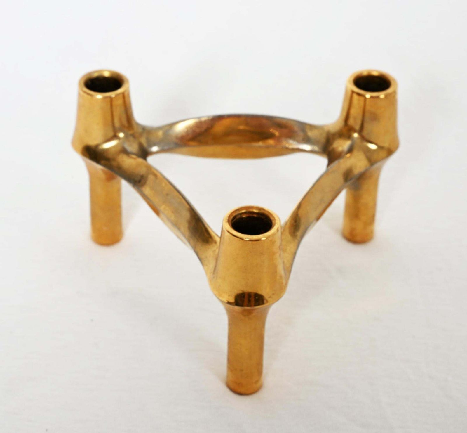 Rare Gold Bmf Nagel Quist Variomaster Brutalist Stockable Modular Candleholder photo vintage