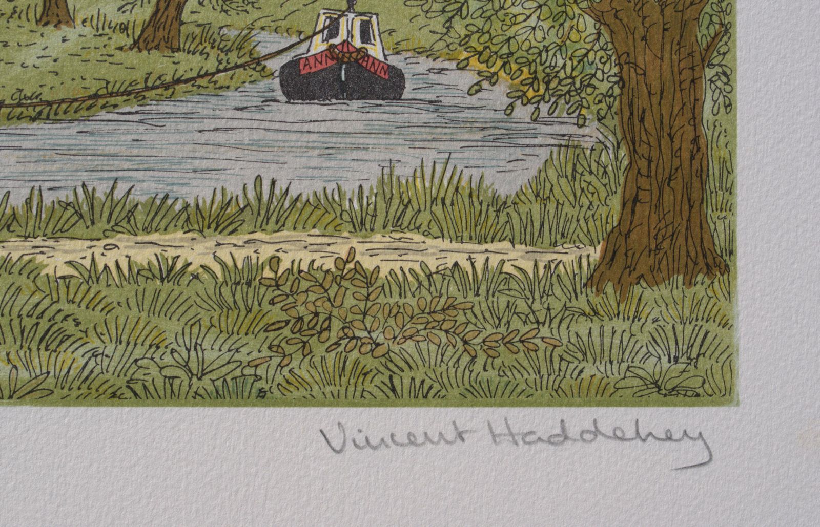 Vincent Haddelseyhorse : Towpath   Original Lithograph, Handsigned & Ltd /1001974 photo Art