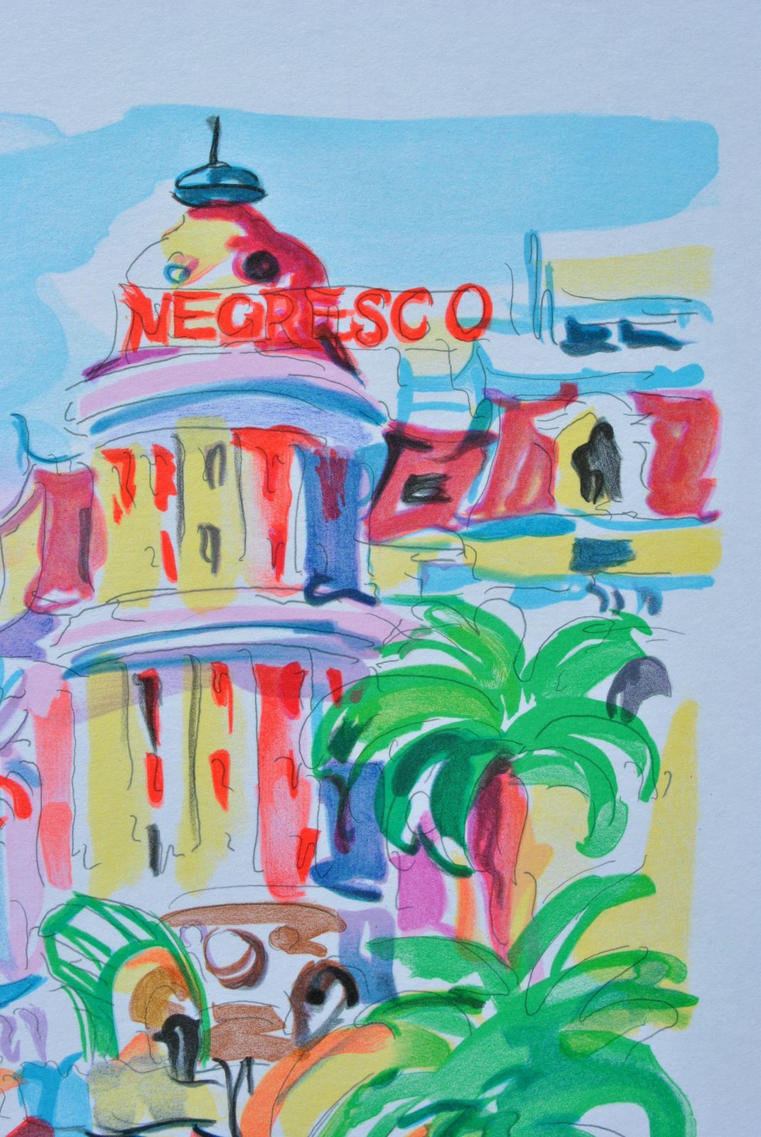 Oliver Zladkuriviera : Negresco Palace   Original Lithograph, Handsigned & Ltd /2501982 photo 87.0