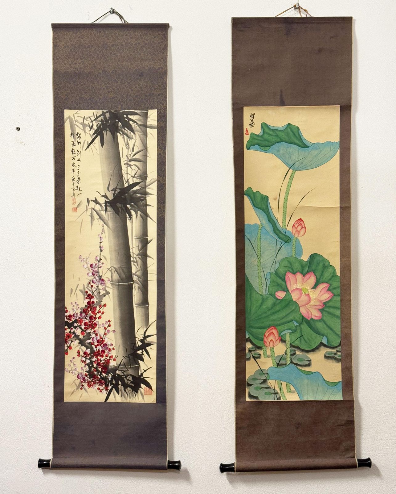 photo for sale Set Of Two Chinese Scroll Painting