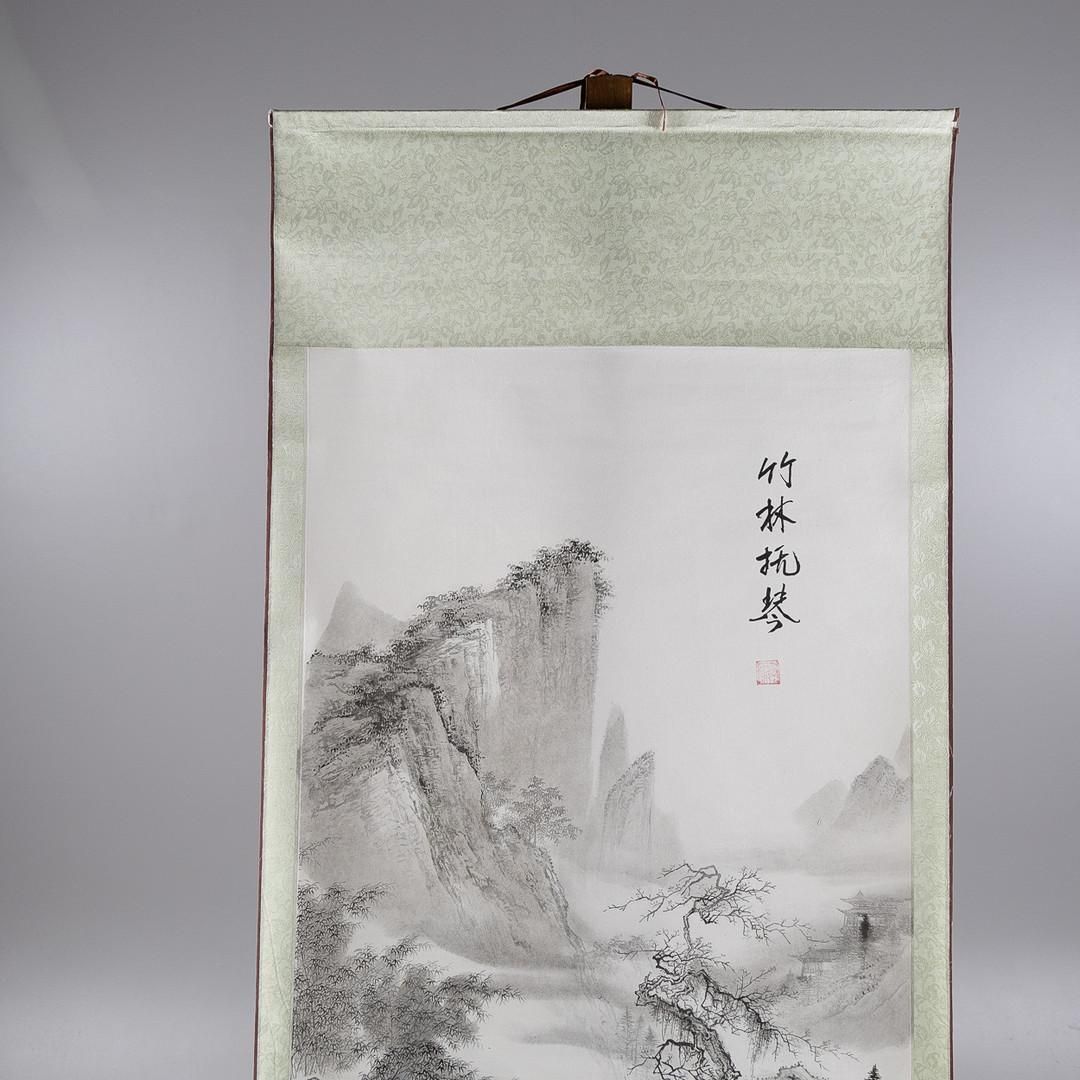 Chinese Scroll Painting Of A Landscape photo vinterior