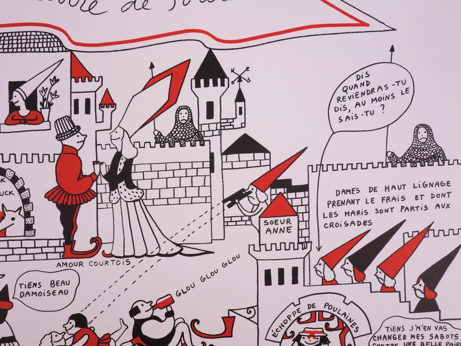 Yves Saint Laurentla Vilaine Lulu In Middle Ages   Lithograph1985 photo vinterior