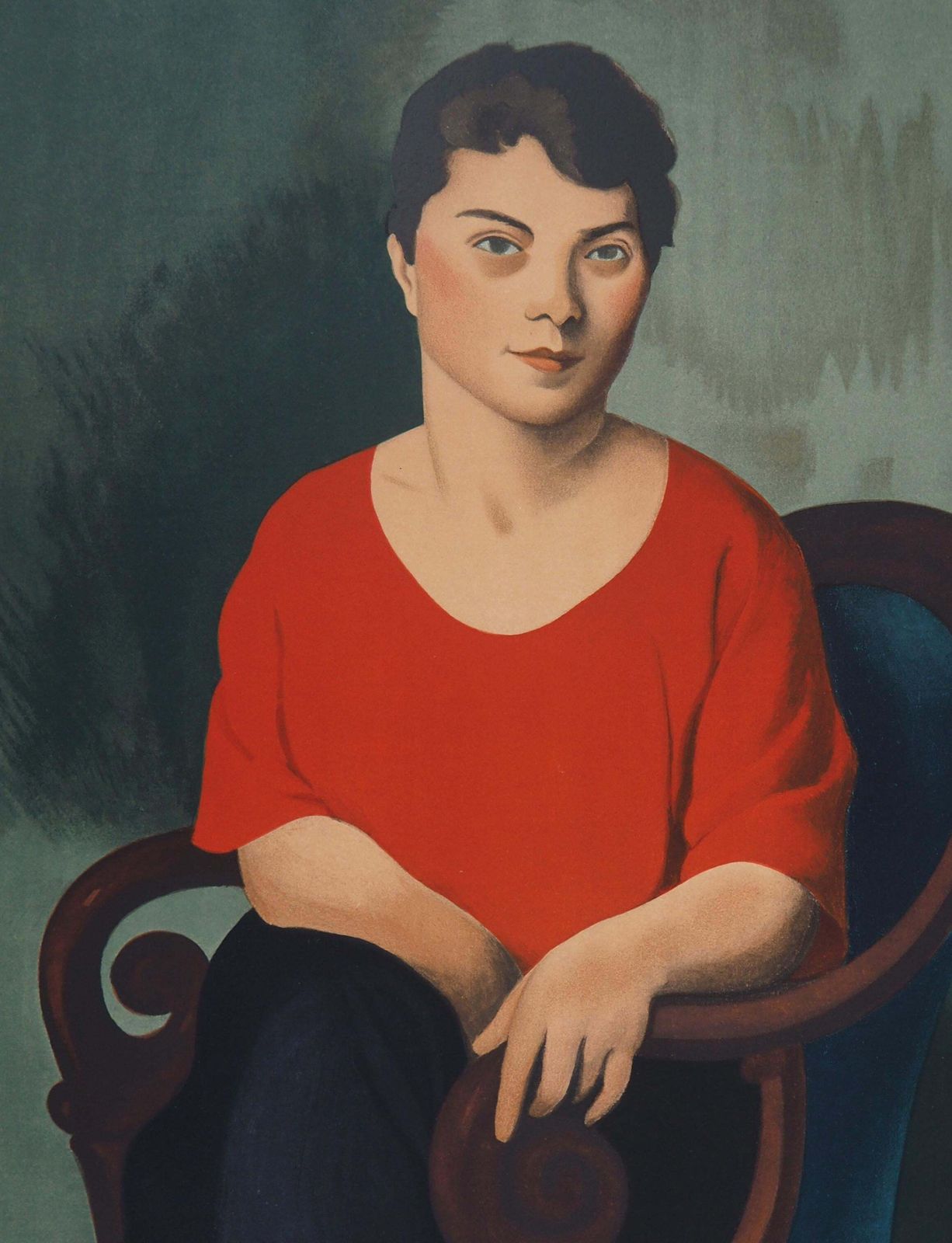 Roger De La Fresnayewoman With Red Pullover   Lithograph, Mourlot1968 photo Art