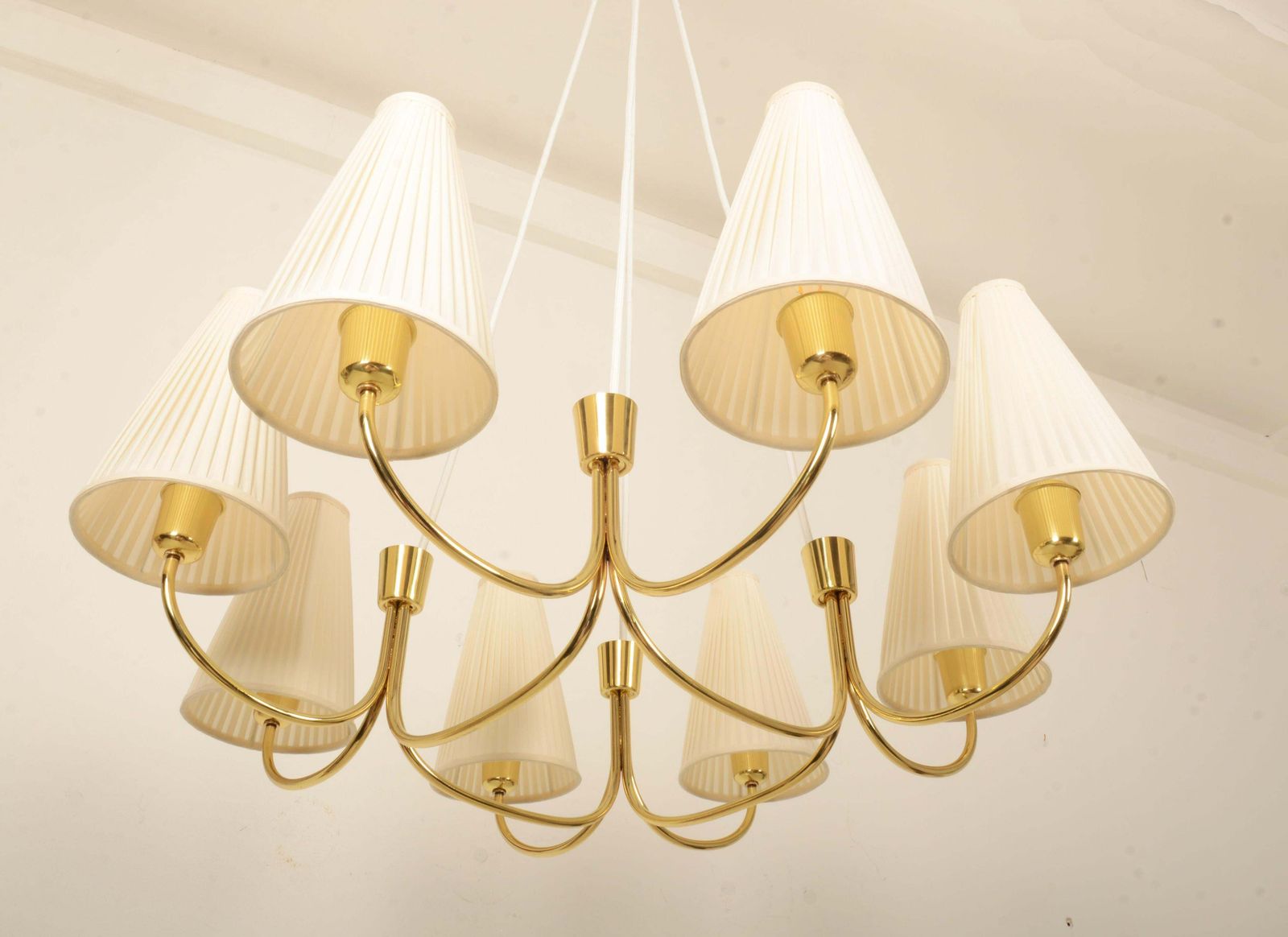 Huge Midcentury Brass Chandelier Model Globus 1069 By Rupert Nikoll photo vinterior